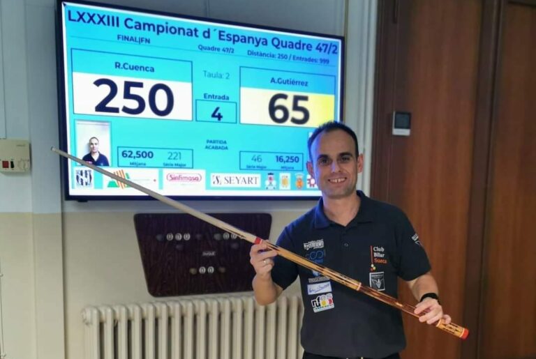 Raül Cuenca, campió d’Espanya al quadre 47/2 per huitena vegada
